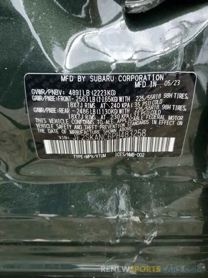 16 Photograph of a damaged car JF2SKANC6PH483258 SUBARU FORESTER 2023