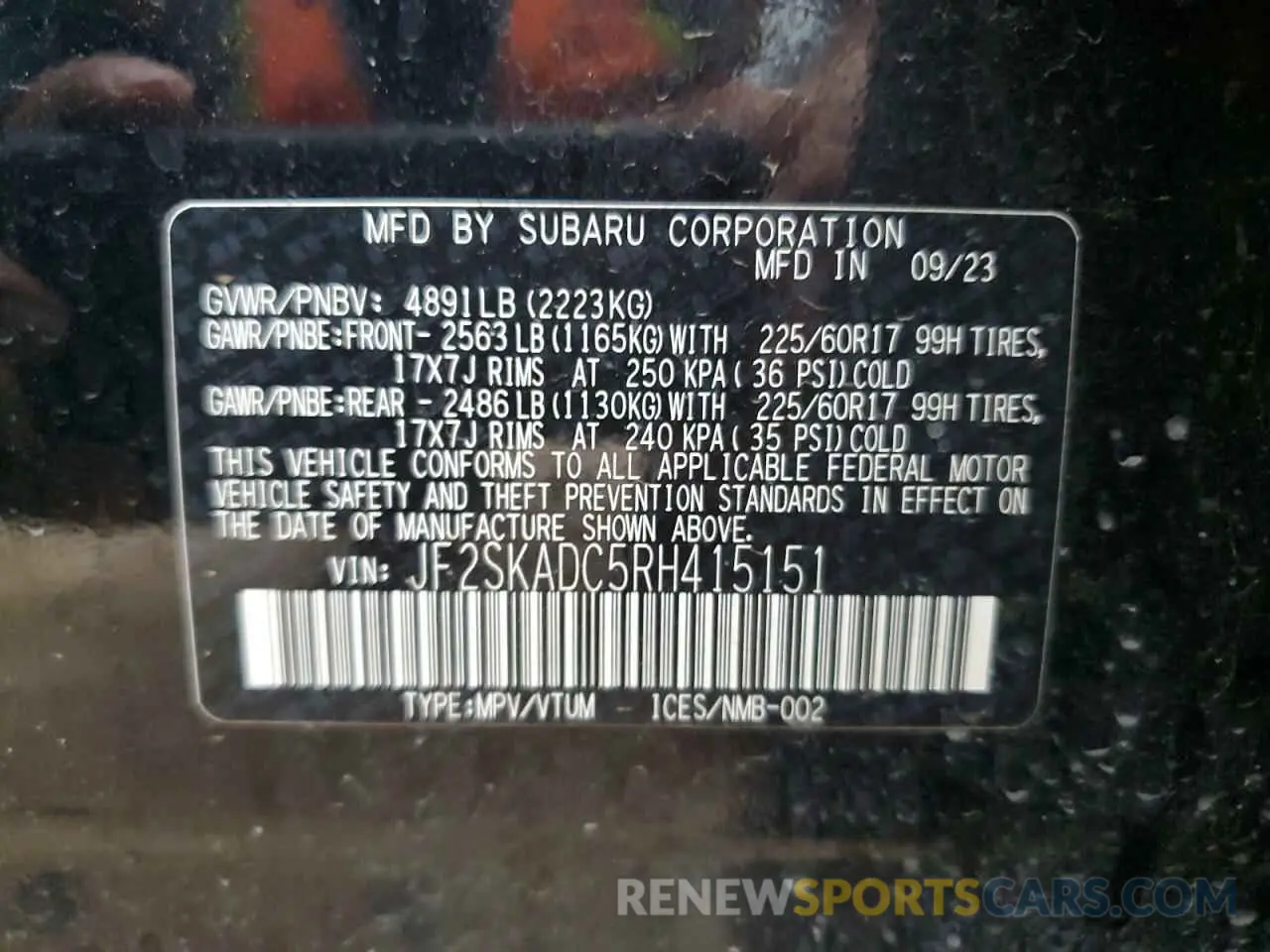 13 Photograph of a damaged car JF2SKADC5RH415151 SUBARU FORESTER 2024