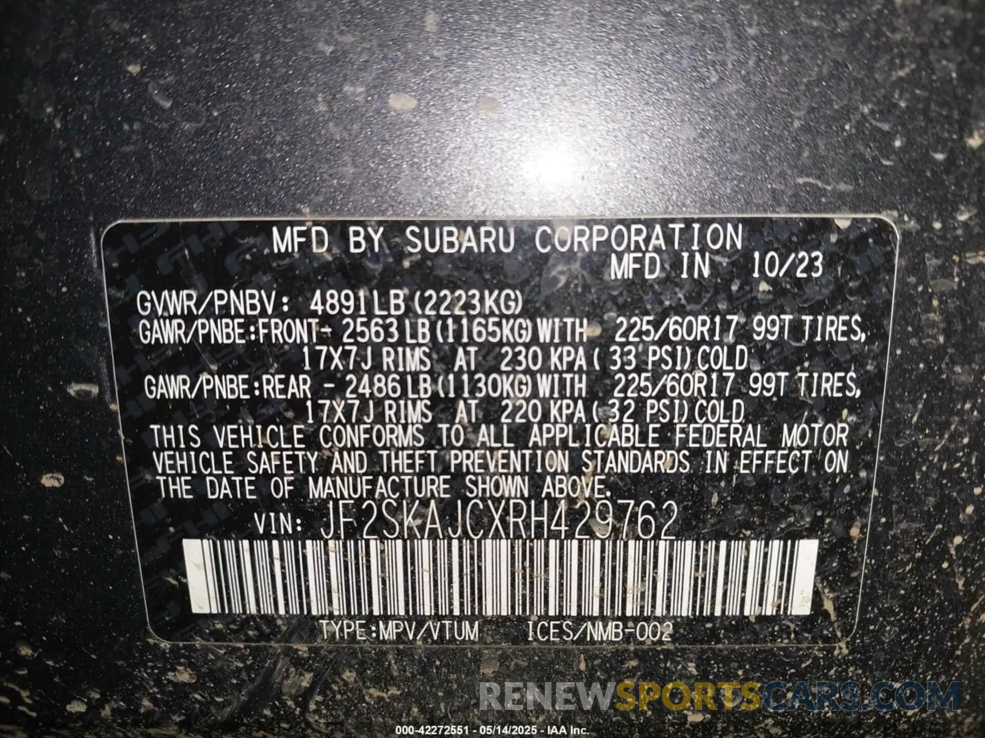 9 Photograph of a damaged car JF2SKAJCXRH429762 SUBARU FORESTER 2024