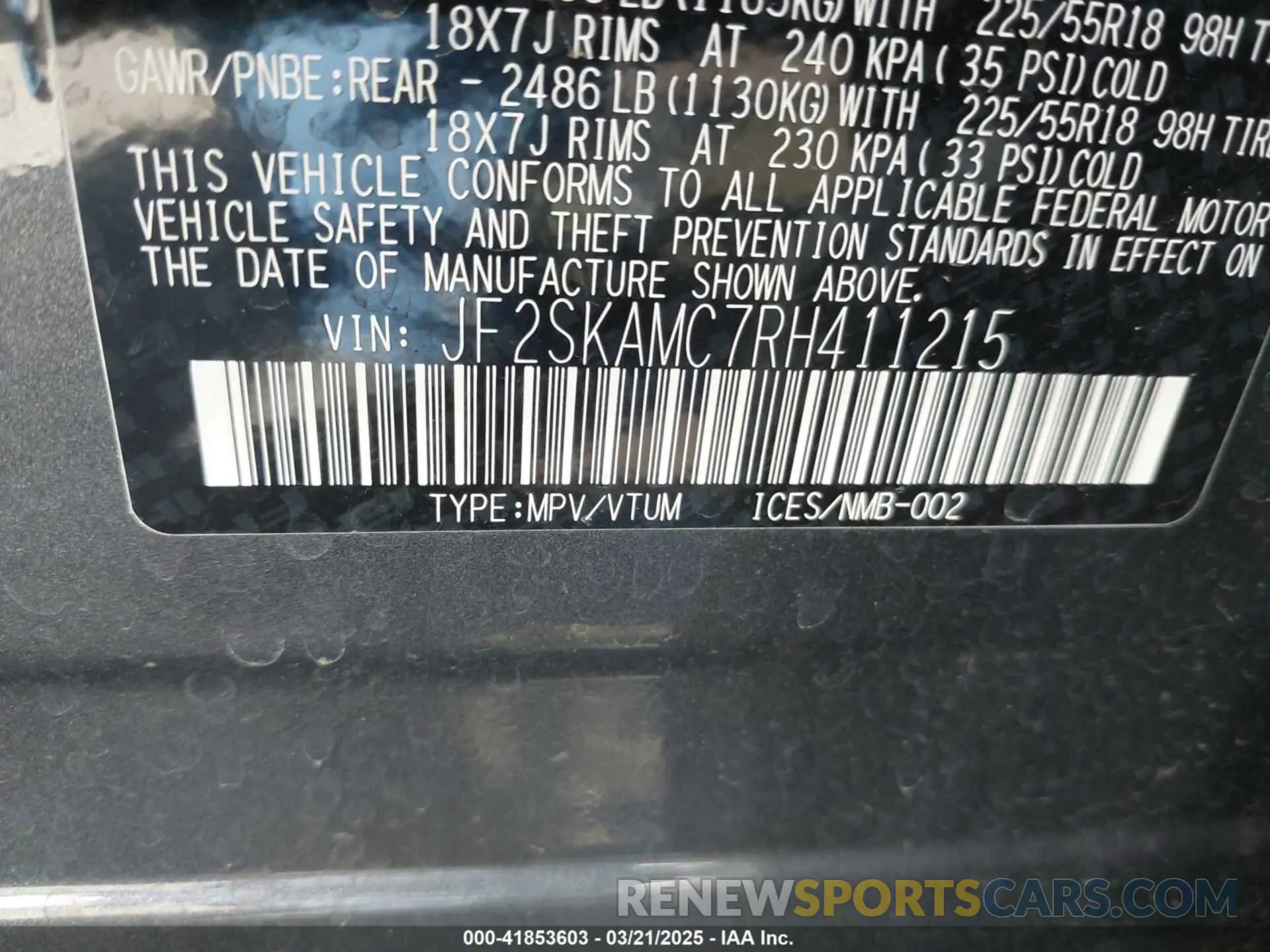 9 Photograph of a damaged car JF2SKAMC7RH411215 SUBARU FORESTER 2024