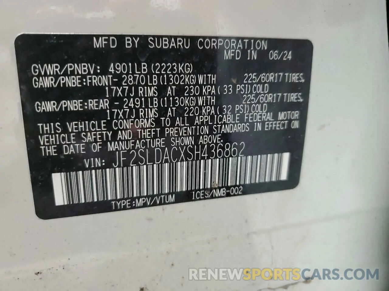 15 Photograph of a damaged car JF2SLDACXSH436862 SUBARU FORESTER 2025