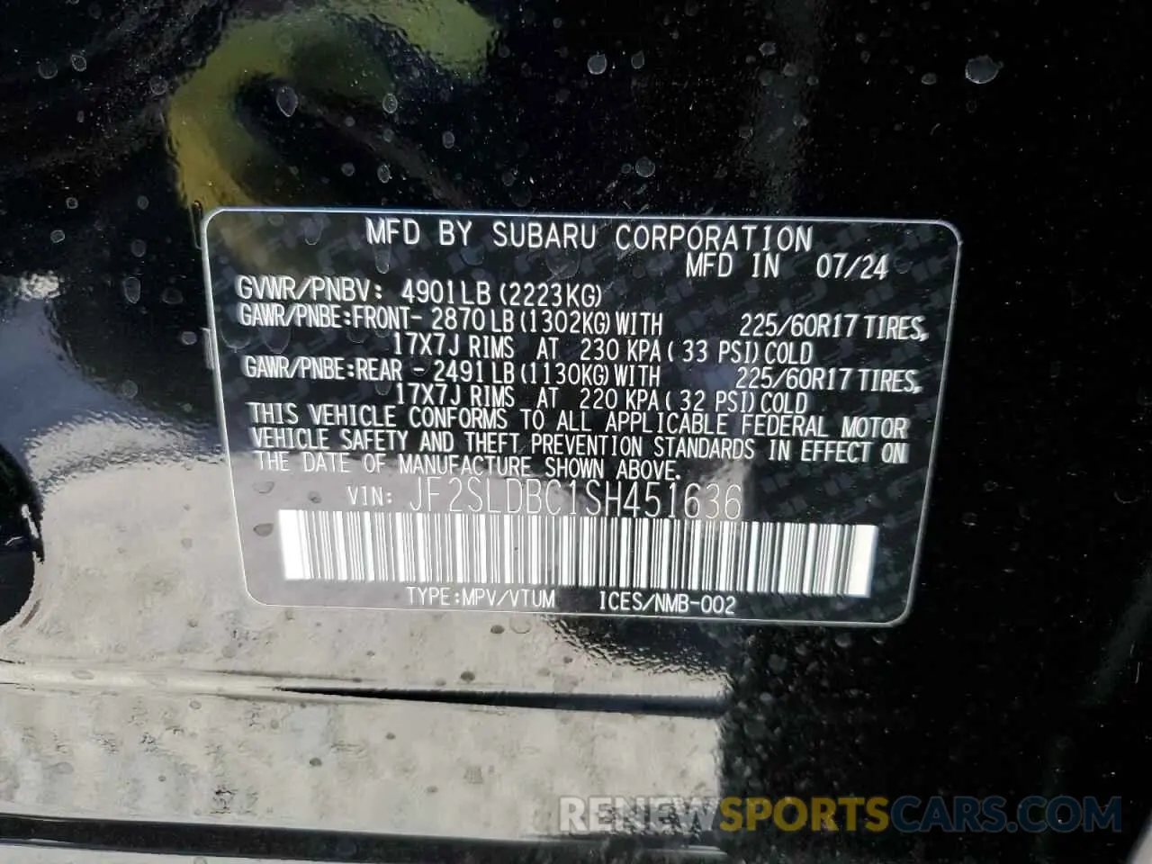 14 Photograph of a damaged car JF2SLDBC1SH451636 SUBARU FORESTER 2025
