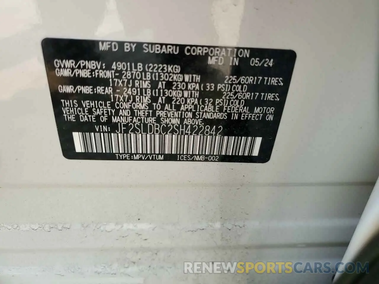 12 Photograph of a damaged car JF2SLDBC2SH422842 SUBARU FORESTER 2025
