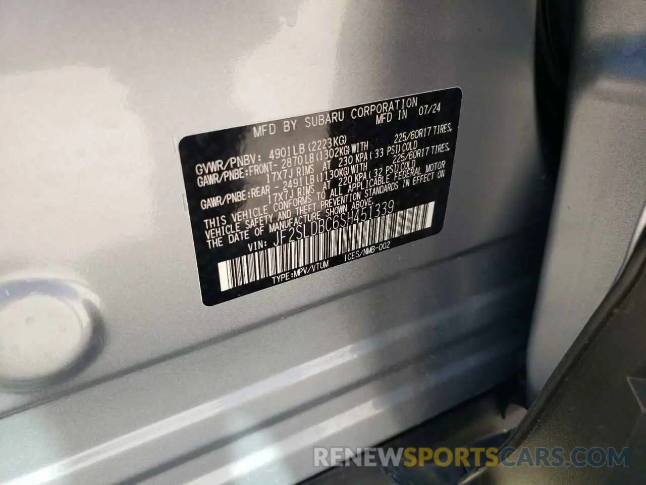 13 Photograph of a damaged car JF2SLDBC6SH451339 SUBARU FORESTER 2025