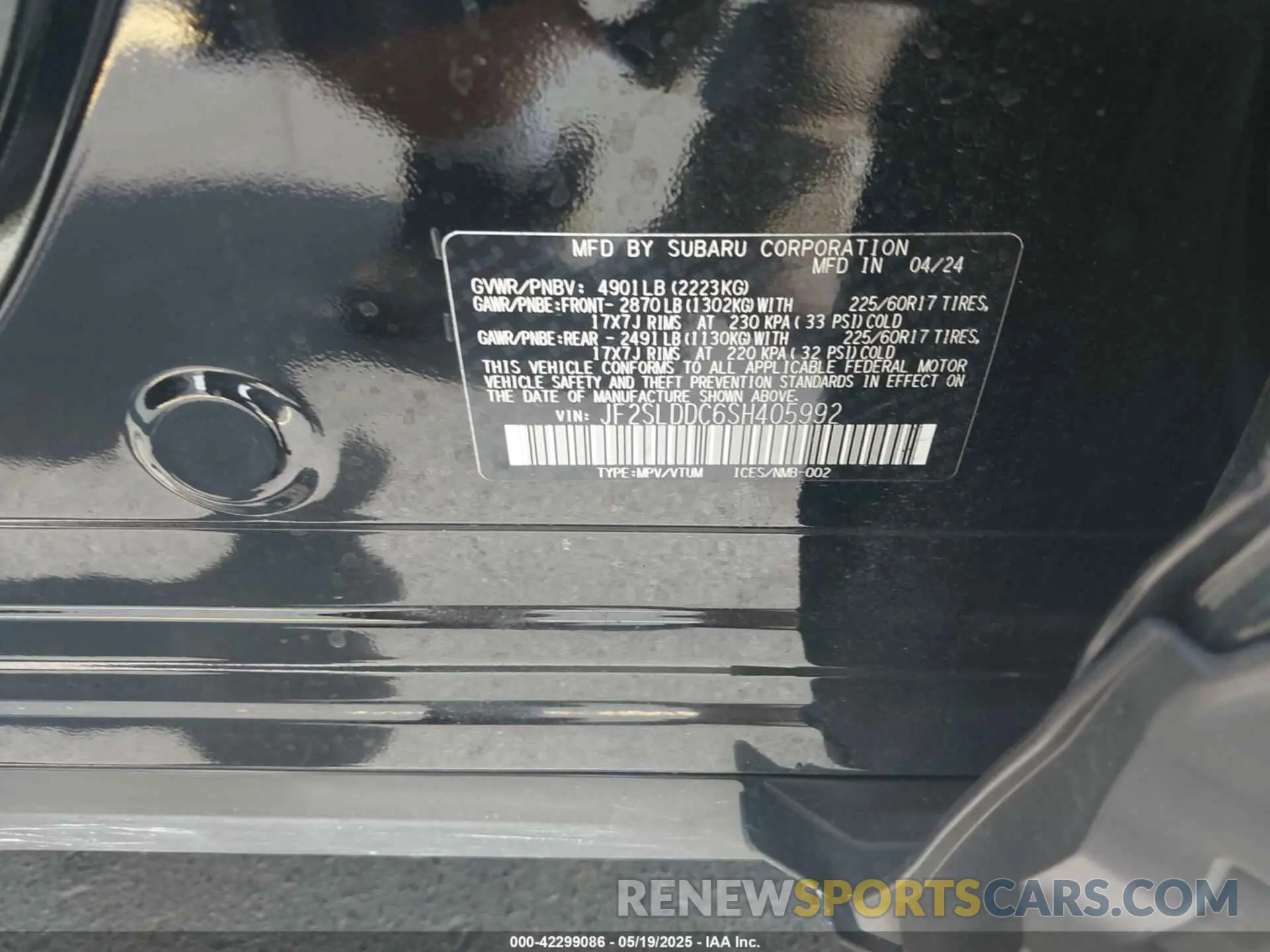 9 Photograph of a damaged car JF2SLDDC6SH405992 SUBARU FORESTER 2025