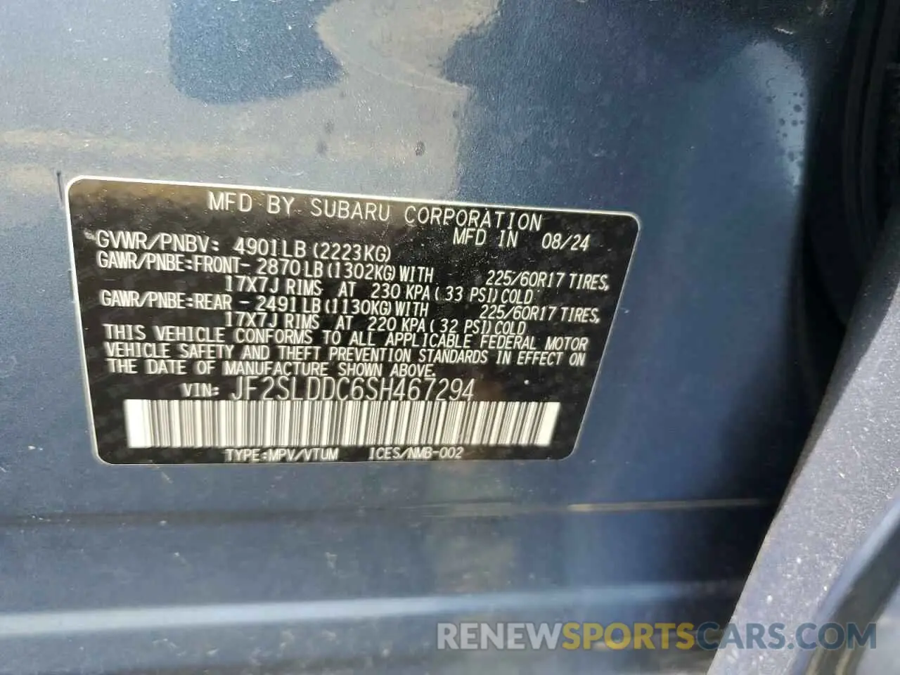 14 Photograph of a damaged car JF2SLDDC6SH467294 SUBARU FORESTER 2025
