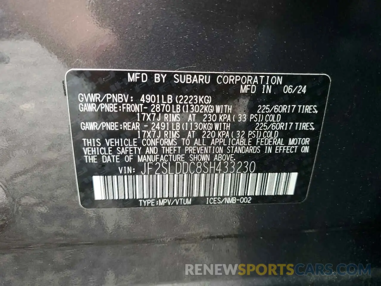14 Photograph of a damaged car JF2SLDDC8SH433230 SUBARU FORESTER 2025