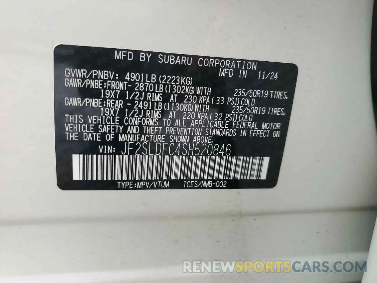 14 Photograph of a damaged car JF2SLDFC4SH520846 SUBARU FORESTER 2025