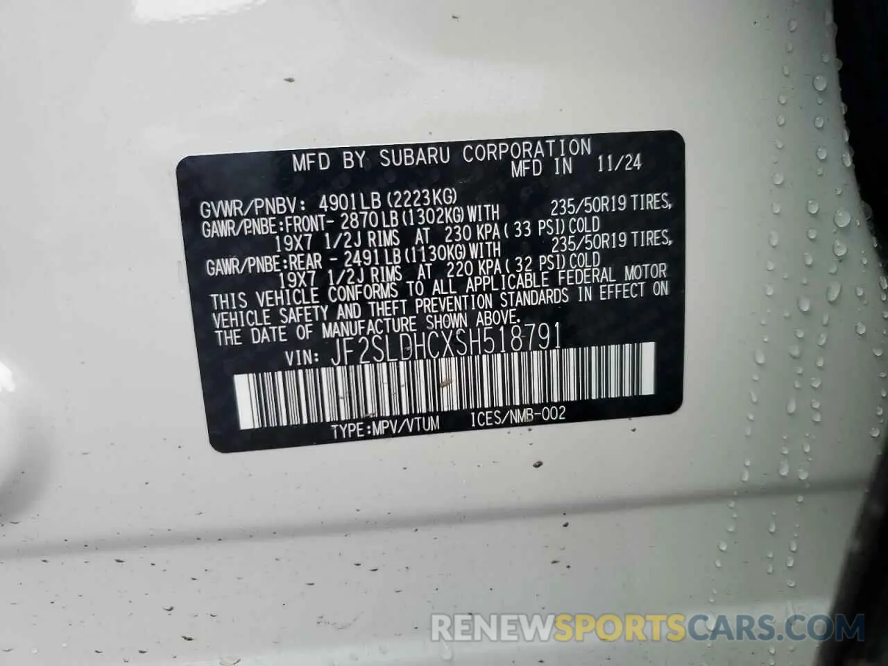 16 Photograph of a damaged car JF2SLDHCXSH518791 SUBARU FORESTER 2025