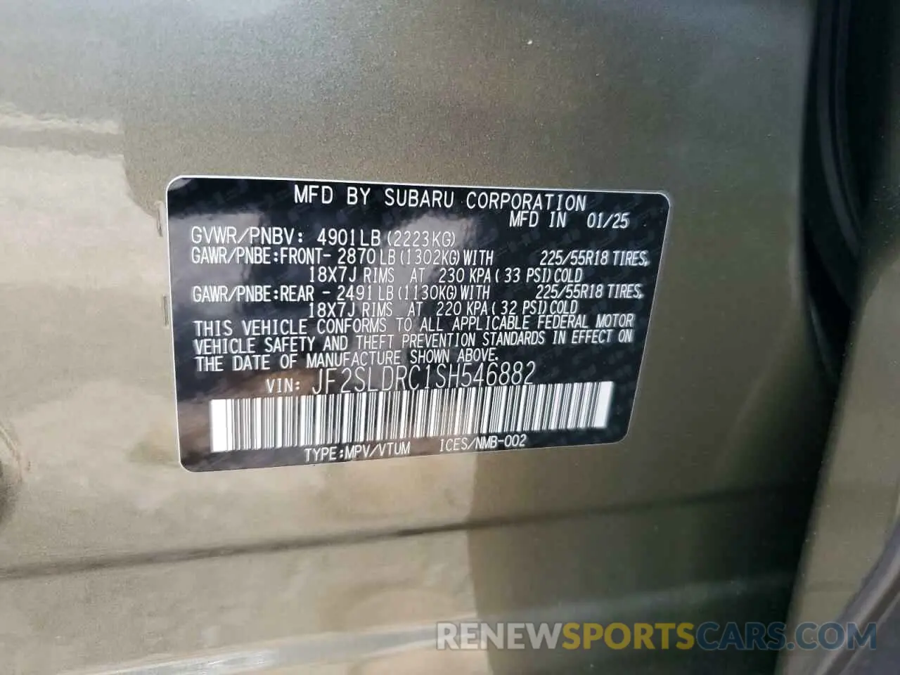 13 Photograph of a damaged car JF2SLDRC1SH546882 SUBARU FORESTER 2025