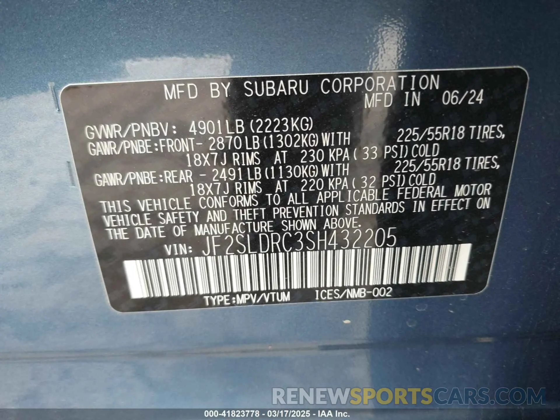 9 Photograph of a damaged car JF2SLDRC3SH432205 SUBARU FORESTER 2025