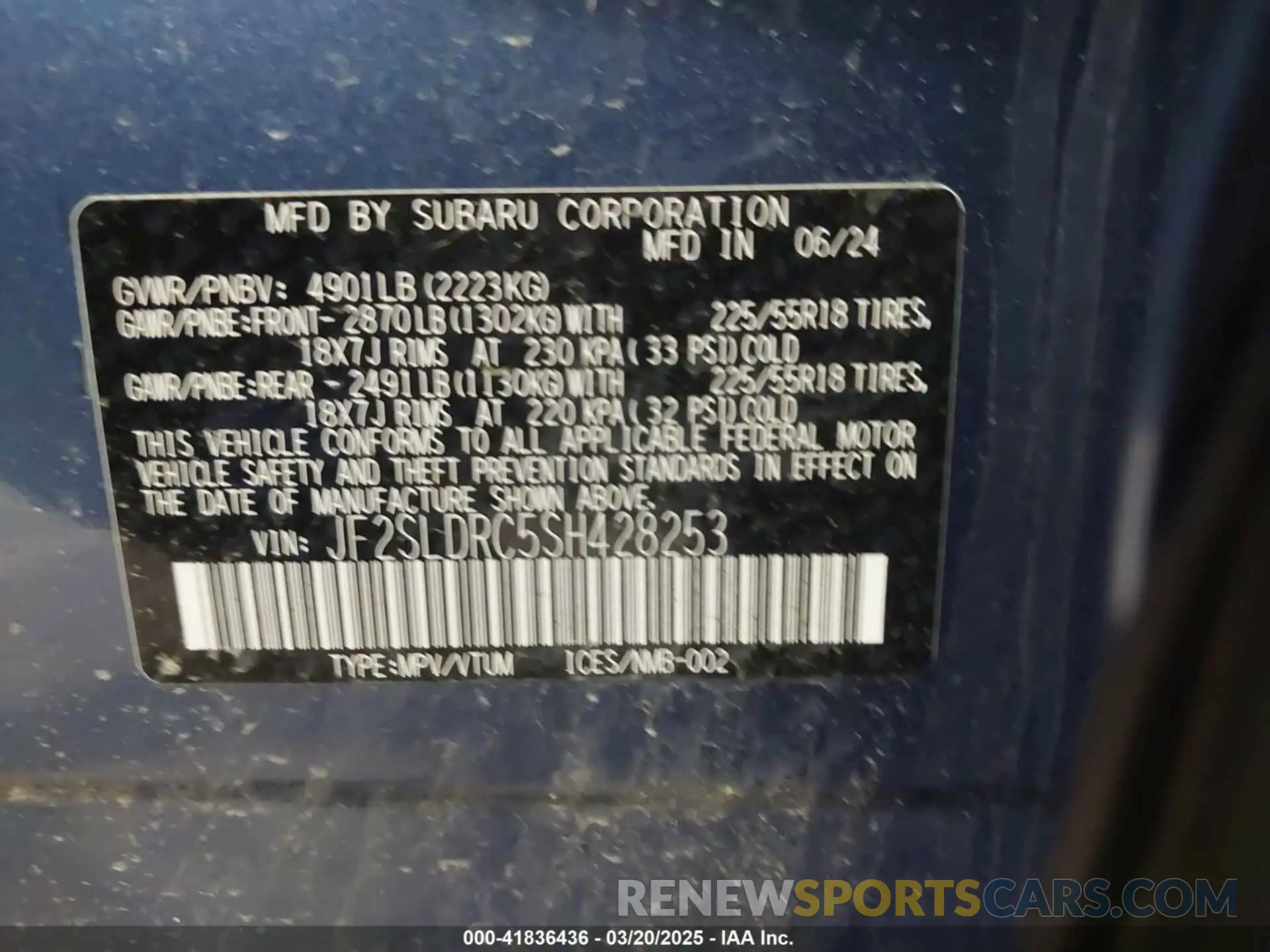 9 Photograph of a damaged car JF2SLDRC5SH428253 SUBARU FORESTER 2025