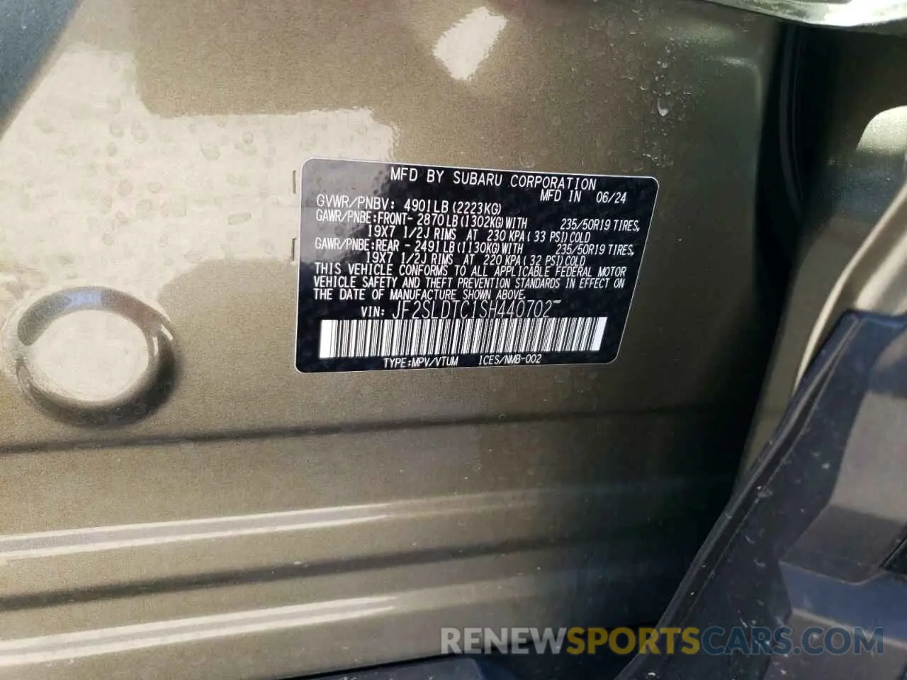 13 Photograph of a damaged car JF2SLDTC1SH440702 SUBARU FORESTER 2025
