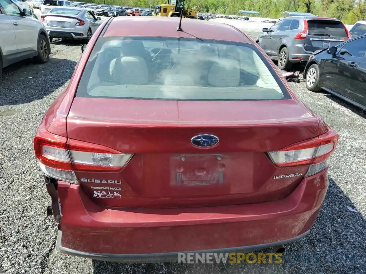 6 Photograph of a damaged car 4S3GKAA61K3621640 SUBARU IMPREZA 2019