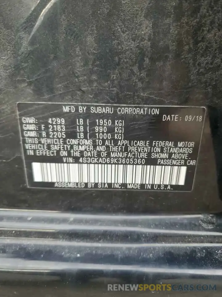 12 Photograph of a damaged car 4S3GKAD69K3605360 SUBARU IMPREZA 2019