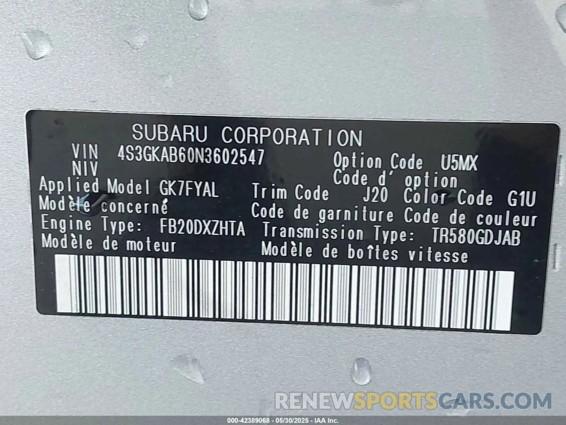 9 Photograph of a damaged car 4S3GKAB60N3602547 SUBARU IMPREZA 2022