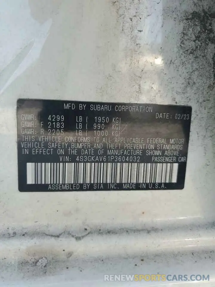 12 Photograph of a damaged car 4S3GKAV61P3604032 SUBARU IMPREZA 2023