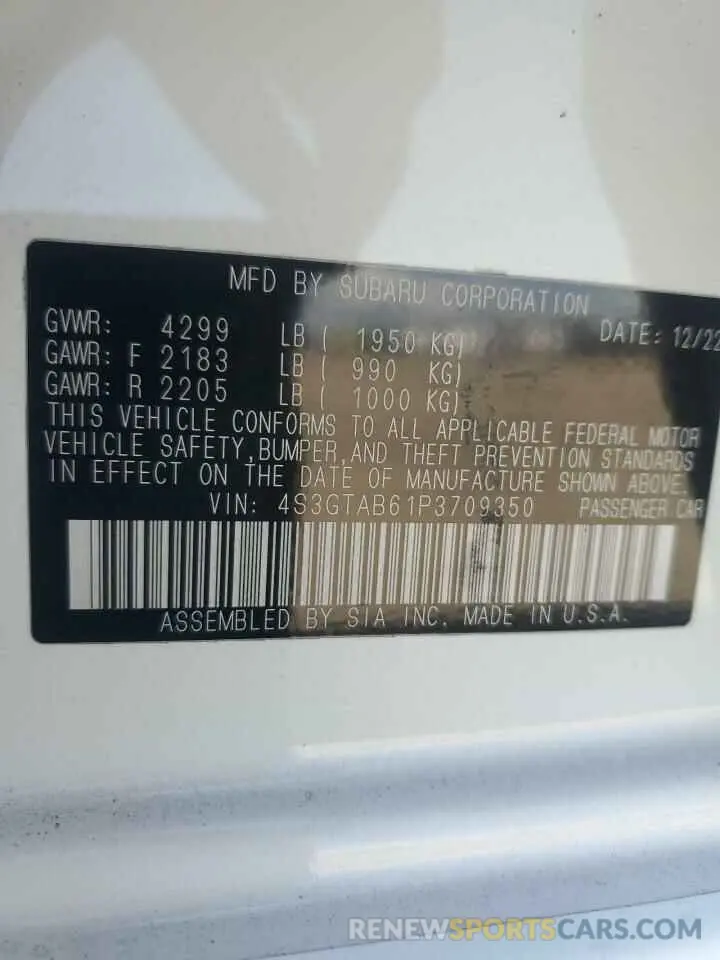 12 Photograph of a damaged car 4S3GTAB61P3709350 SUBARU IMPREZA 2023