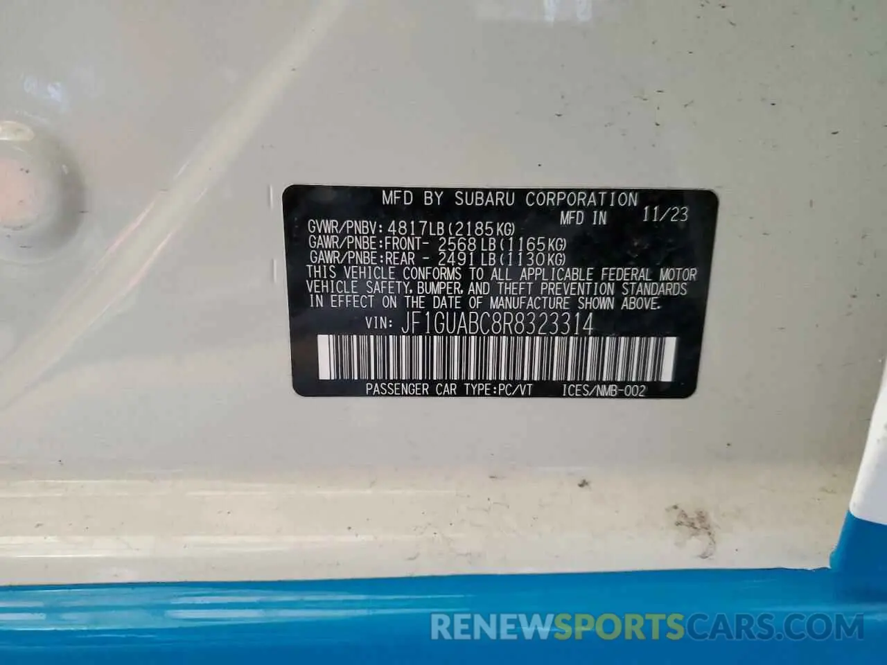 12 Photograph of a damaged car JF1GUABC8R8323314 SUBARU IMPREZA 2024