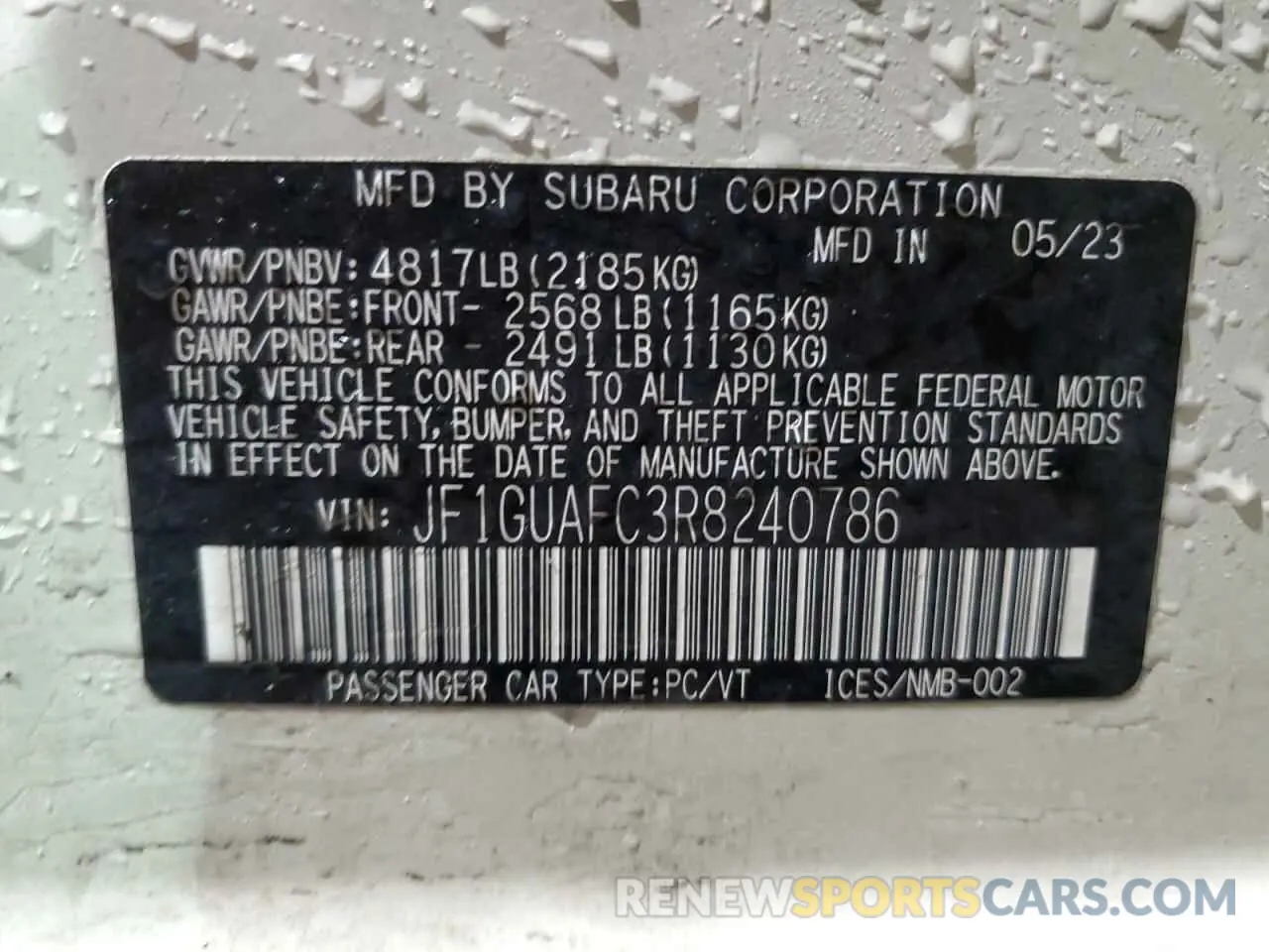 13 Photograph of a damaged car JF1GUAFC3R8240786 SUBARU IMPREZA 2024