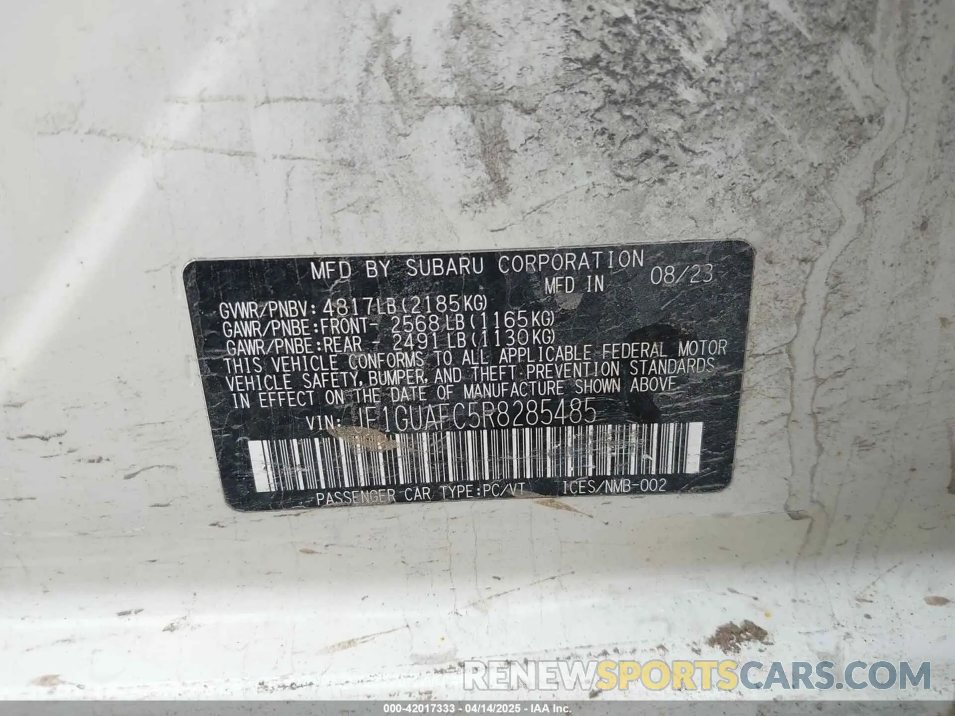 9 Photograph of a damaged car JF1GUAFC5R8285485 SUBARU IMPREZA 2024