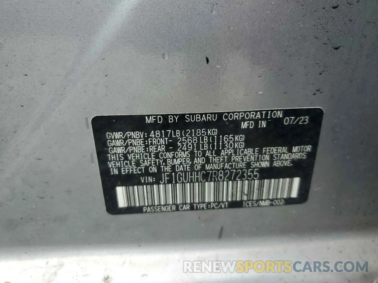 12 Photograph of a damaged car JF1GUHHC7R8272355 SUBARU IMPREZA 2024