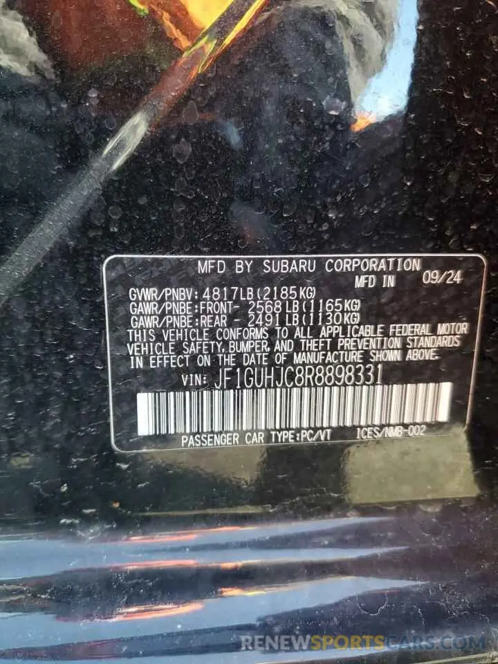 12 Photograph of a damaged car JF1GUHJC8R8898331 SUBARU IMPREZA 2024