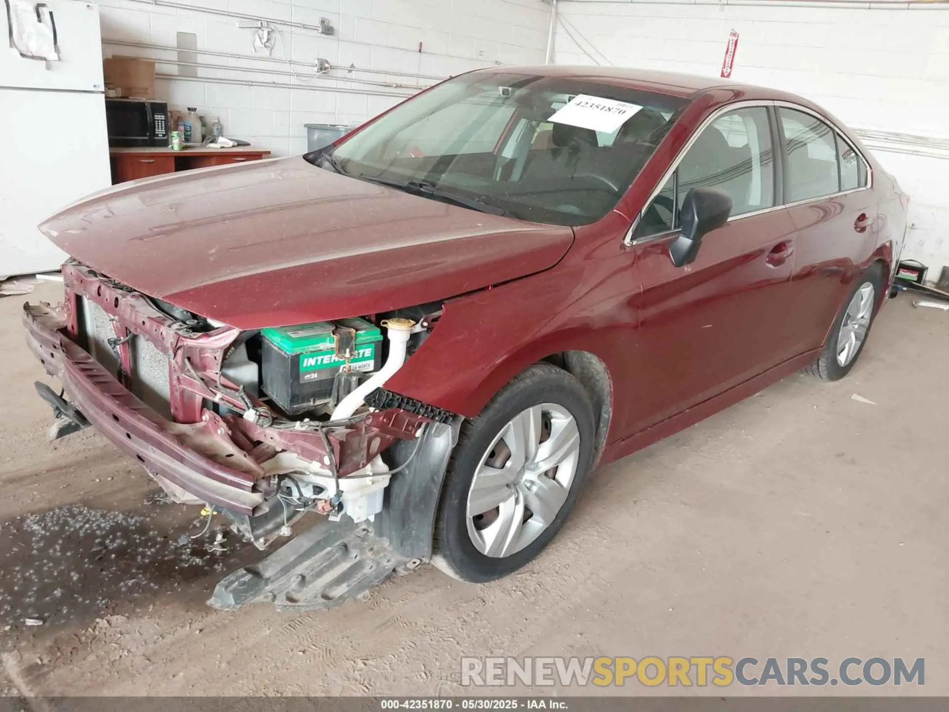 2 Photograph of a damaged car 4S3BNAB65K3018867 SUBARU LEGACY 2019