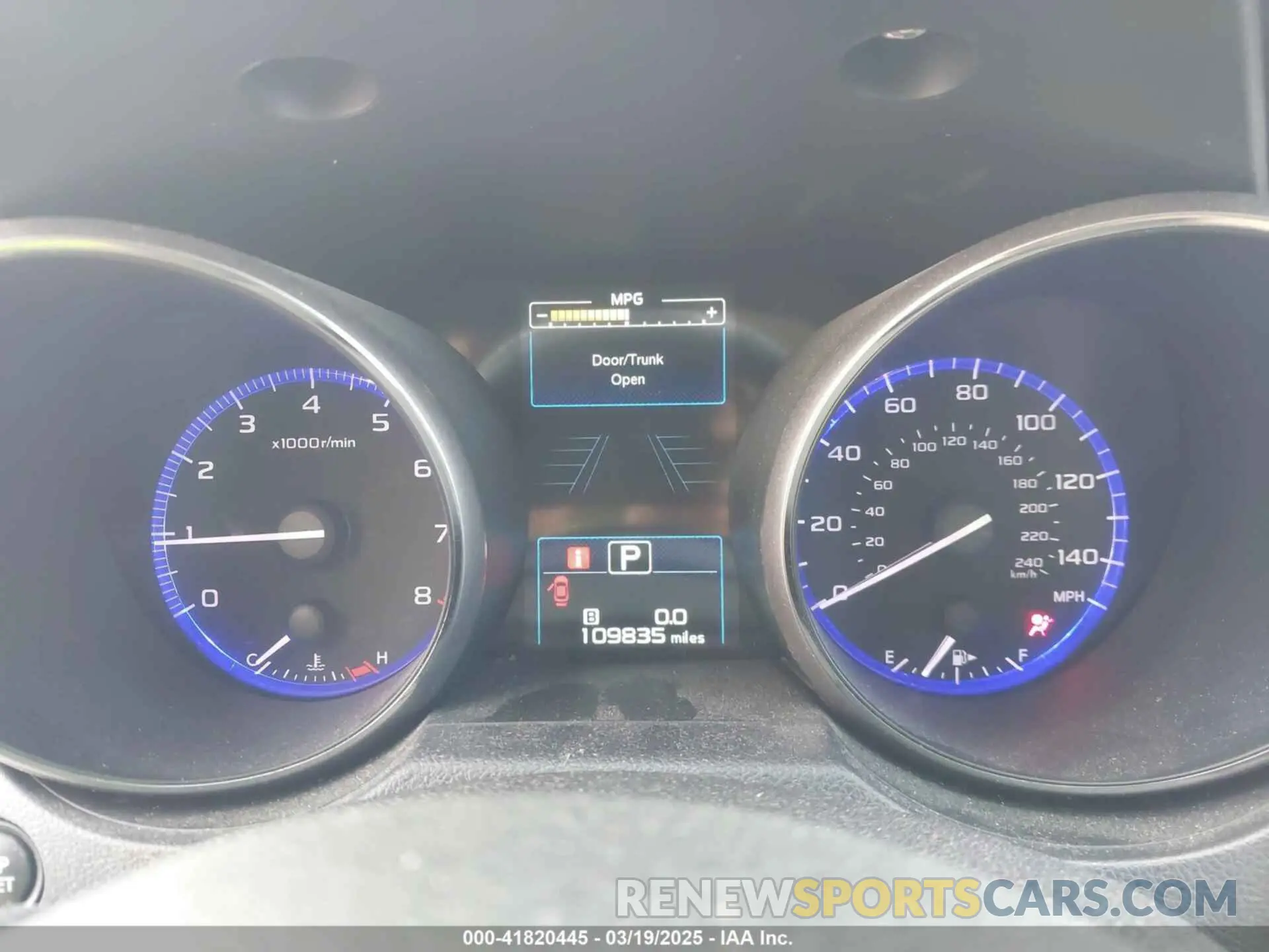 7 Photograph of a damaged car 4S3BNAJ66K3015798 SUBARU LEGACY 2019
