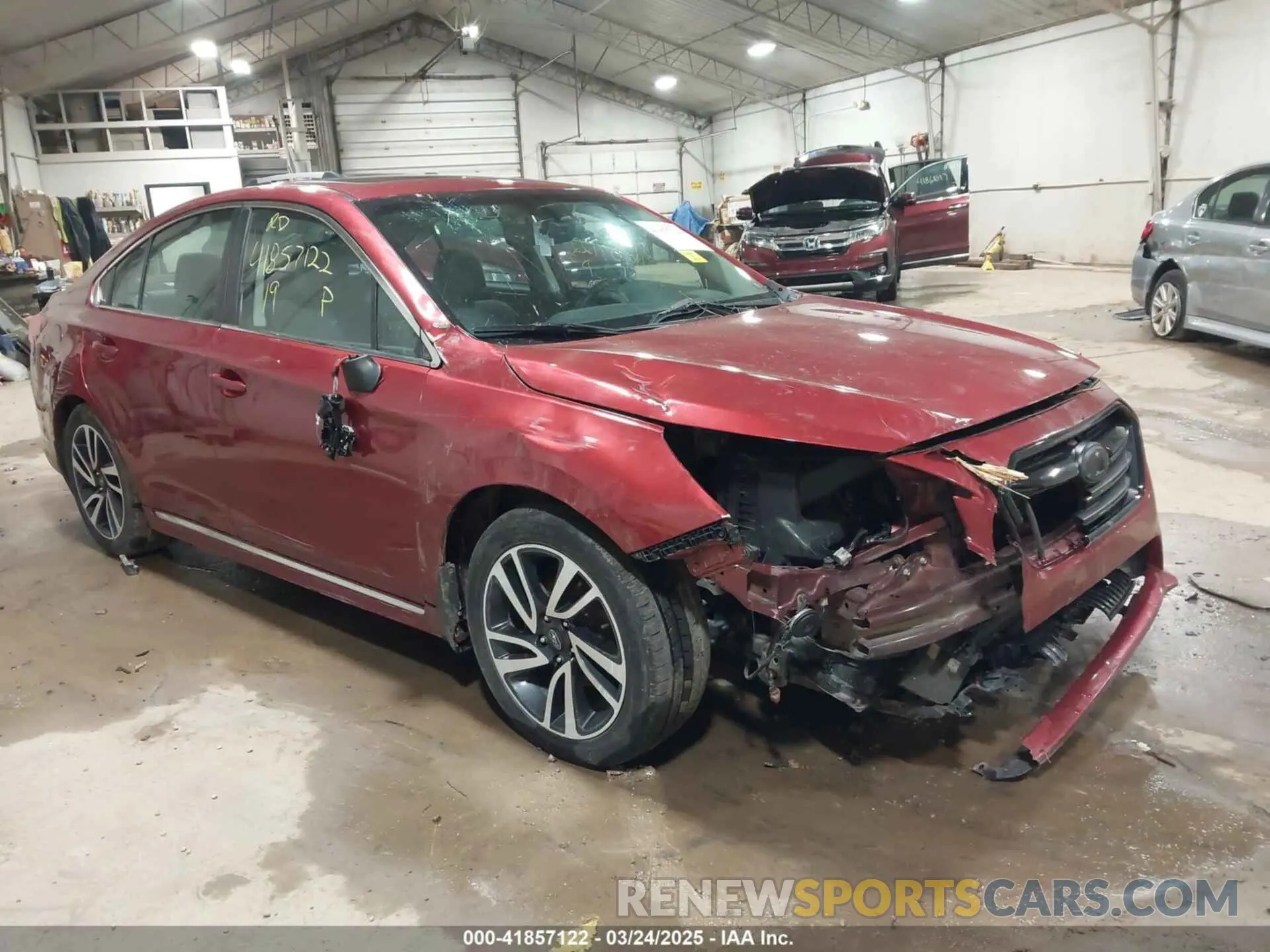 1 Photograph of a damaged car 4S3BNAS6XK3037964 SUBARU LEGACY 2019