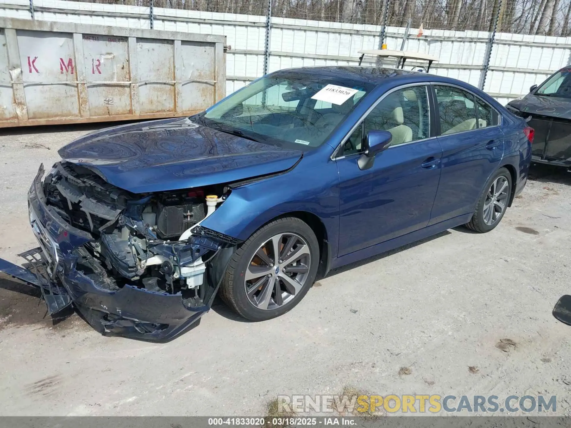 2 Photograph of a damaged car 4S3BNEN63K3005523 SUBARU LEGACY 2019