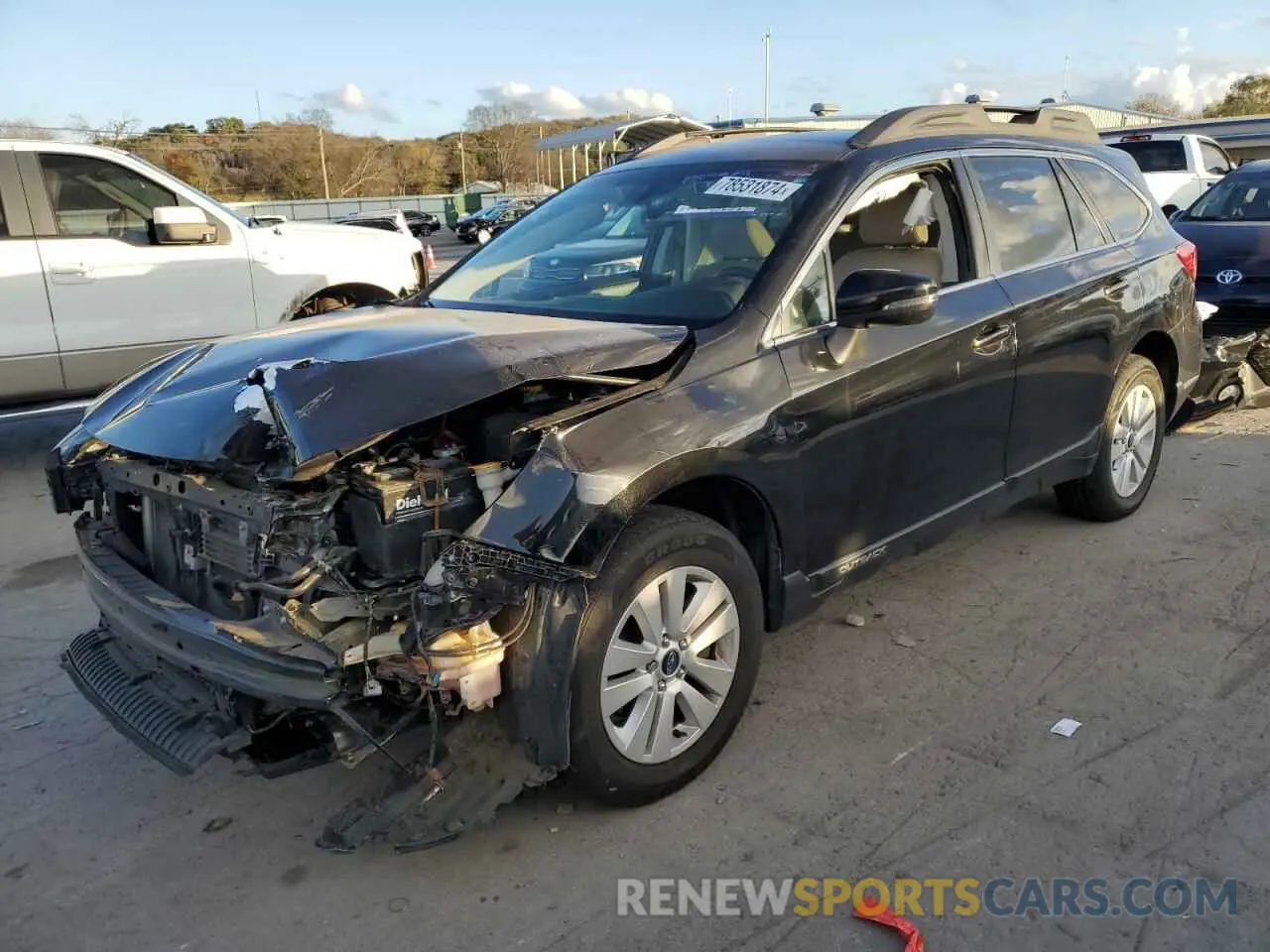 1 Photograph of a damaged car 4S4BSAFC0K3322693 SUBARU OUTBACK 2019