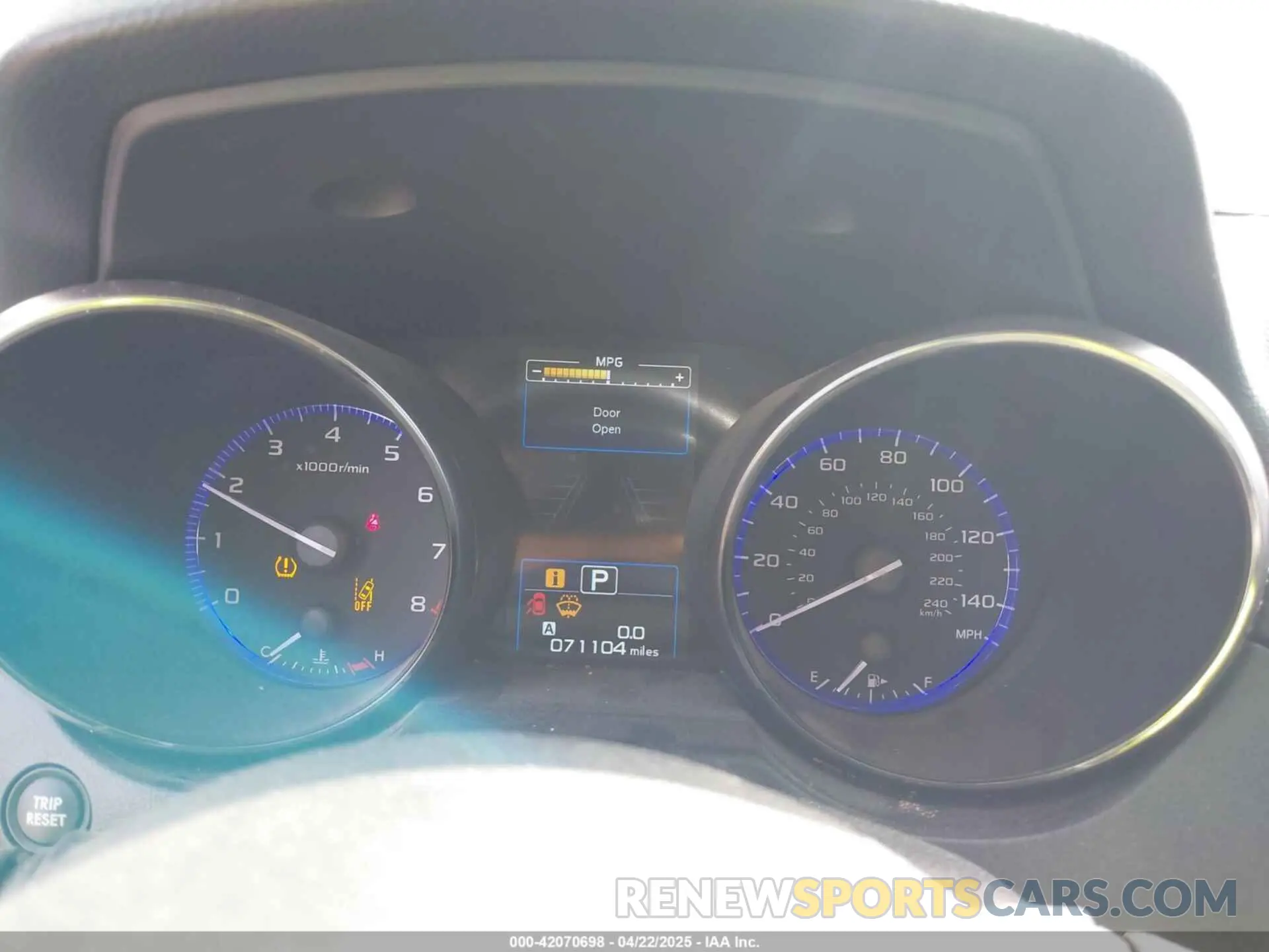 7 Photograph of a damaged car 4S4BSAFC4K3303287 SUBARU OUTBACK 2019