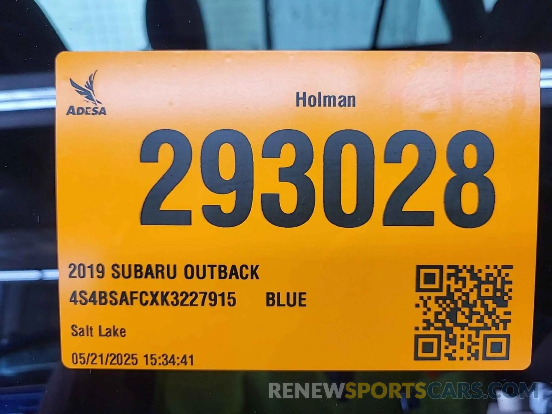 18 Photograph of a damaged car 4S4BSAFCXK3227915 SUBARU OUTBACK 2019