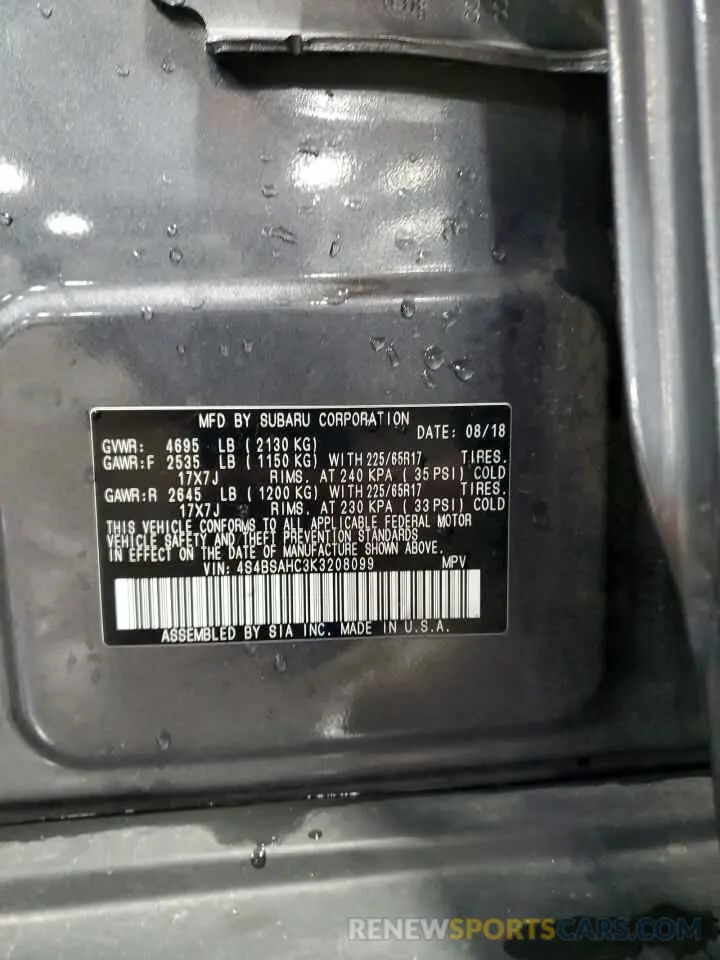 13 Photograph of a damaged car 4S4BSAHC3K3208099 SUBARU OUTBACK 2019
