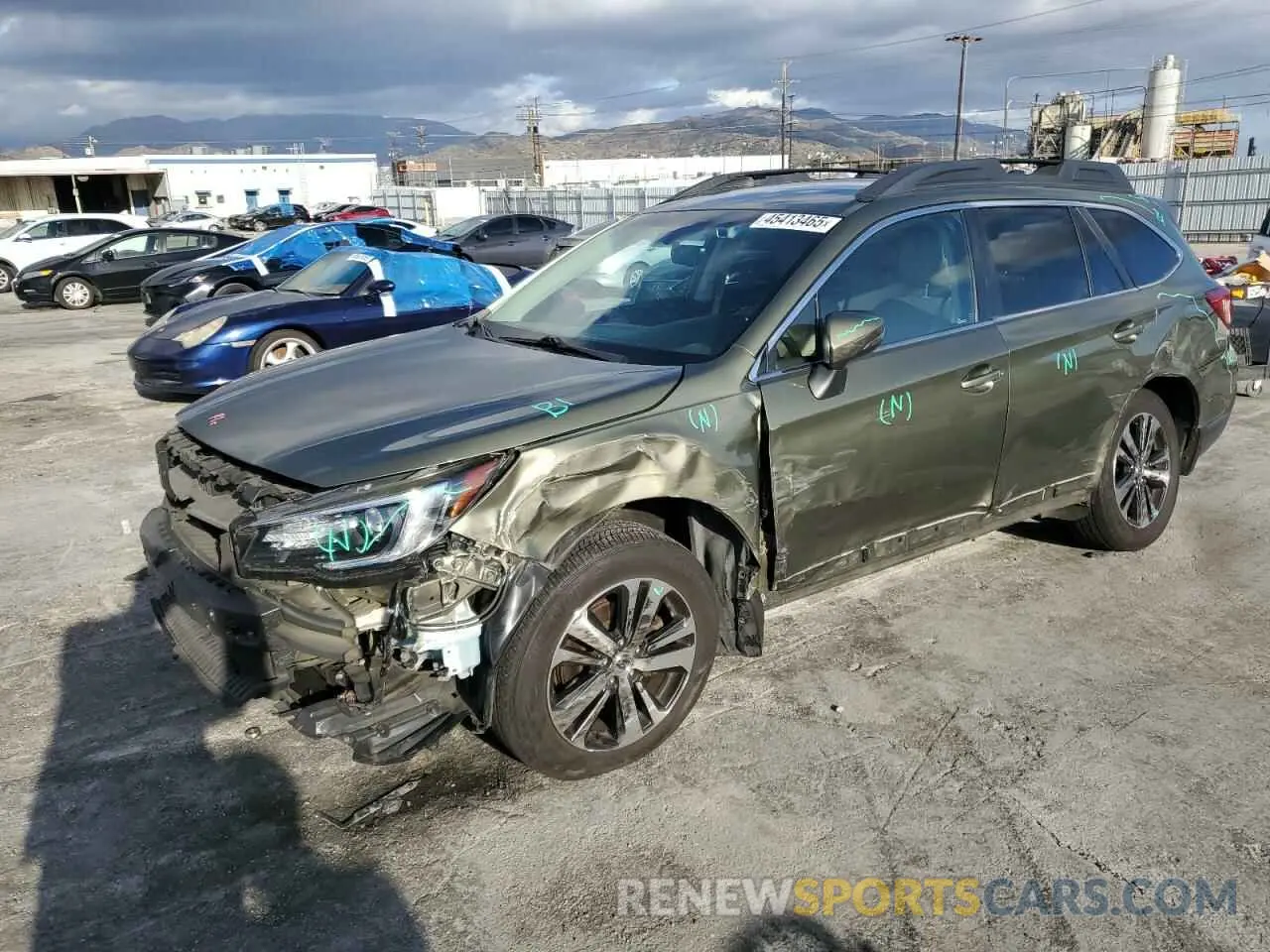 1 Photograph of a damaged car 4S4BSENC8K3238372 SUBARU OUTBACK 2019