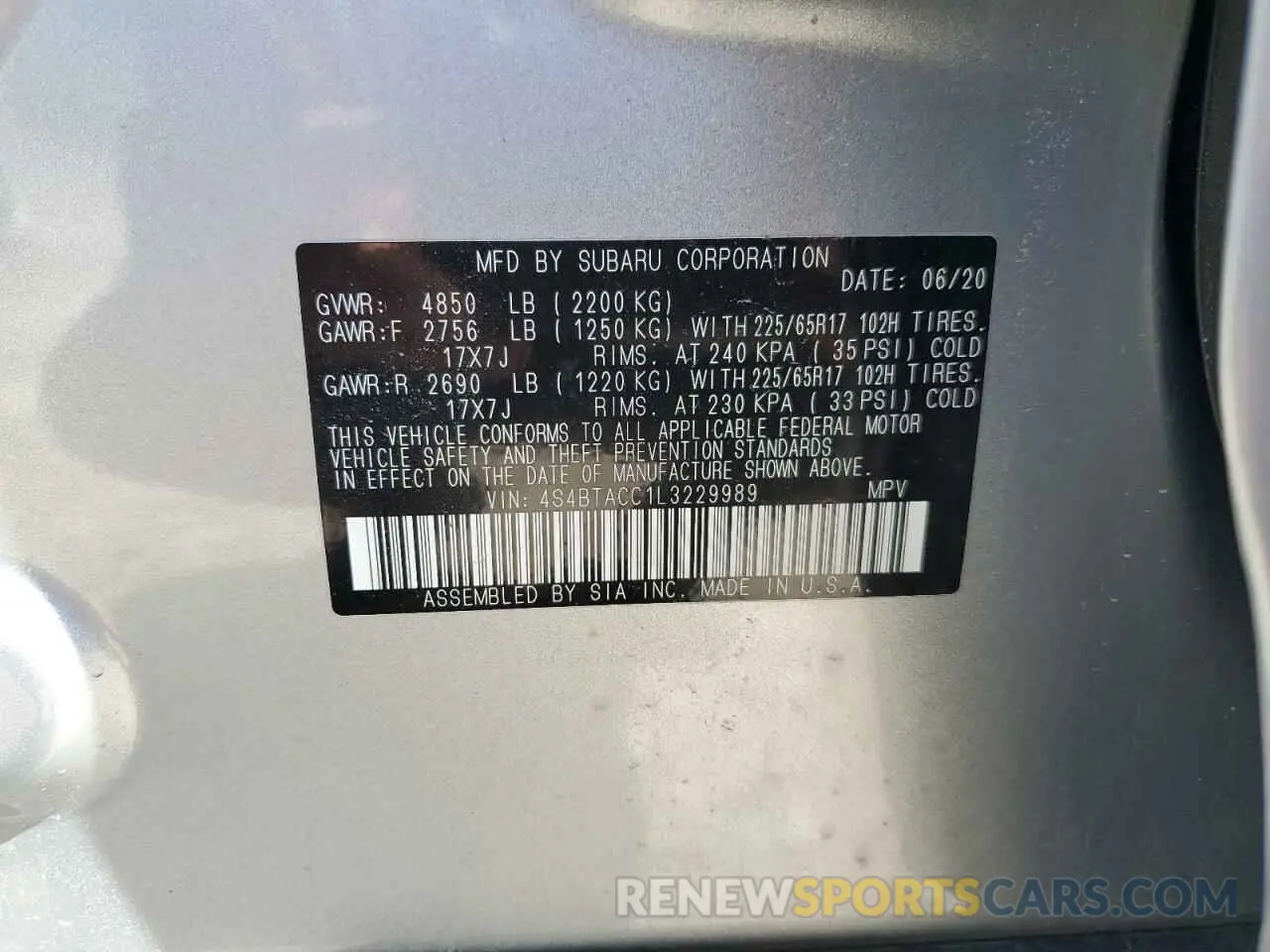 15 Photograph of a damaged car 4S4BTACC1L3229989 SUBARU OUTBACK 2020