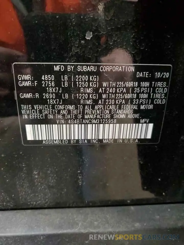 14 Photograph of a damaged car 4S4BTANC9M3125958 SUBARU OUTBACK 2021