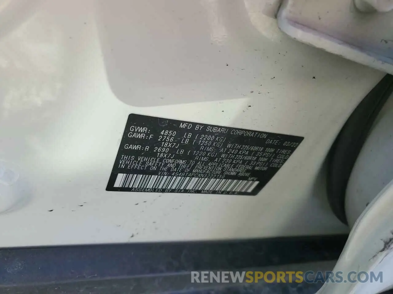 13 Photograph of a damaged car 4S4BTAPCXN3222150 SUBARU OUTBACK 2022