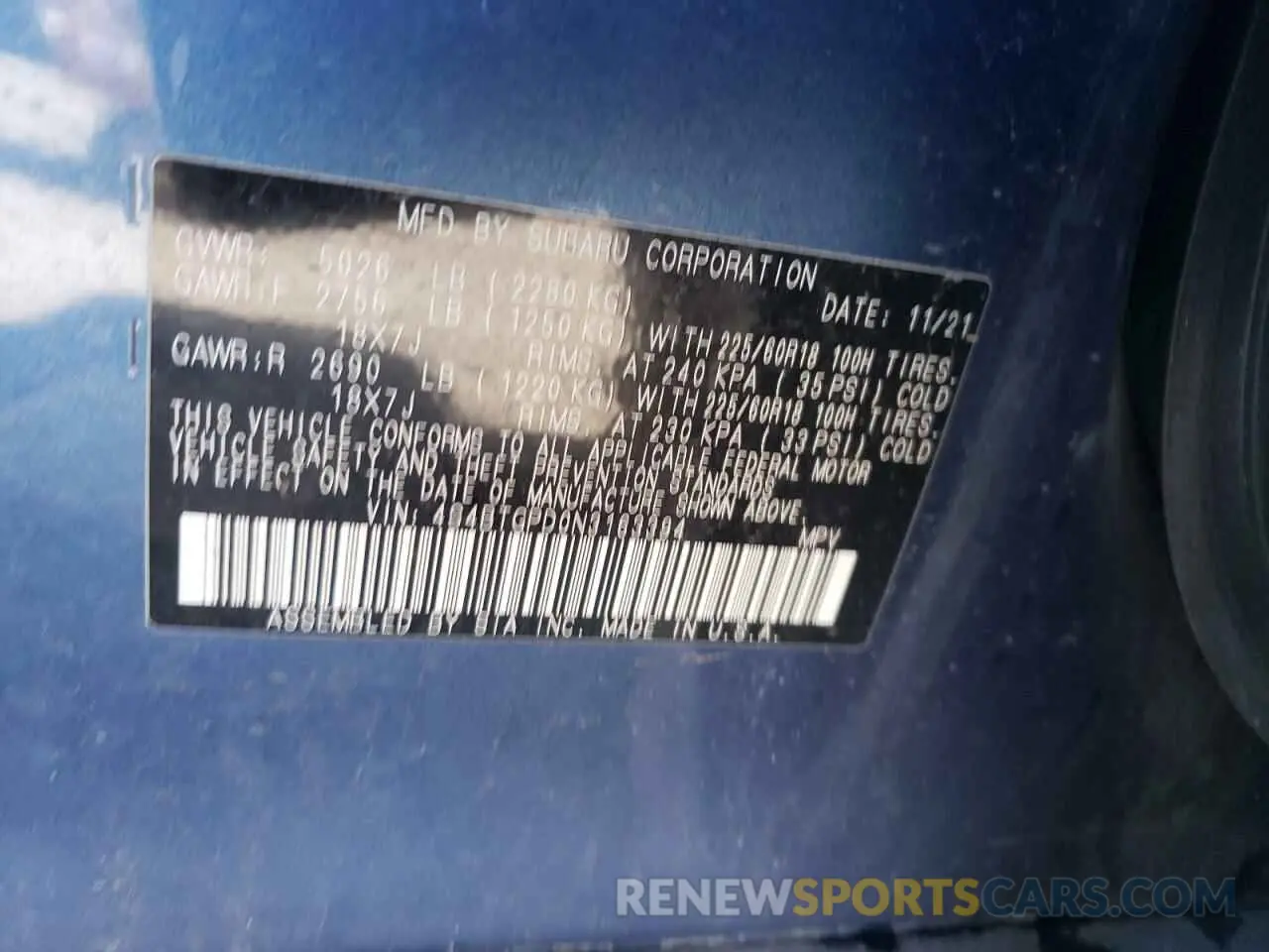 16 Photograph of a damaged car 4S4BTGPD0N3163394 SUBARU OUTBACK 2022