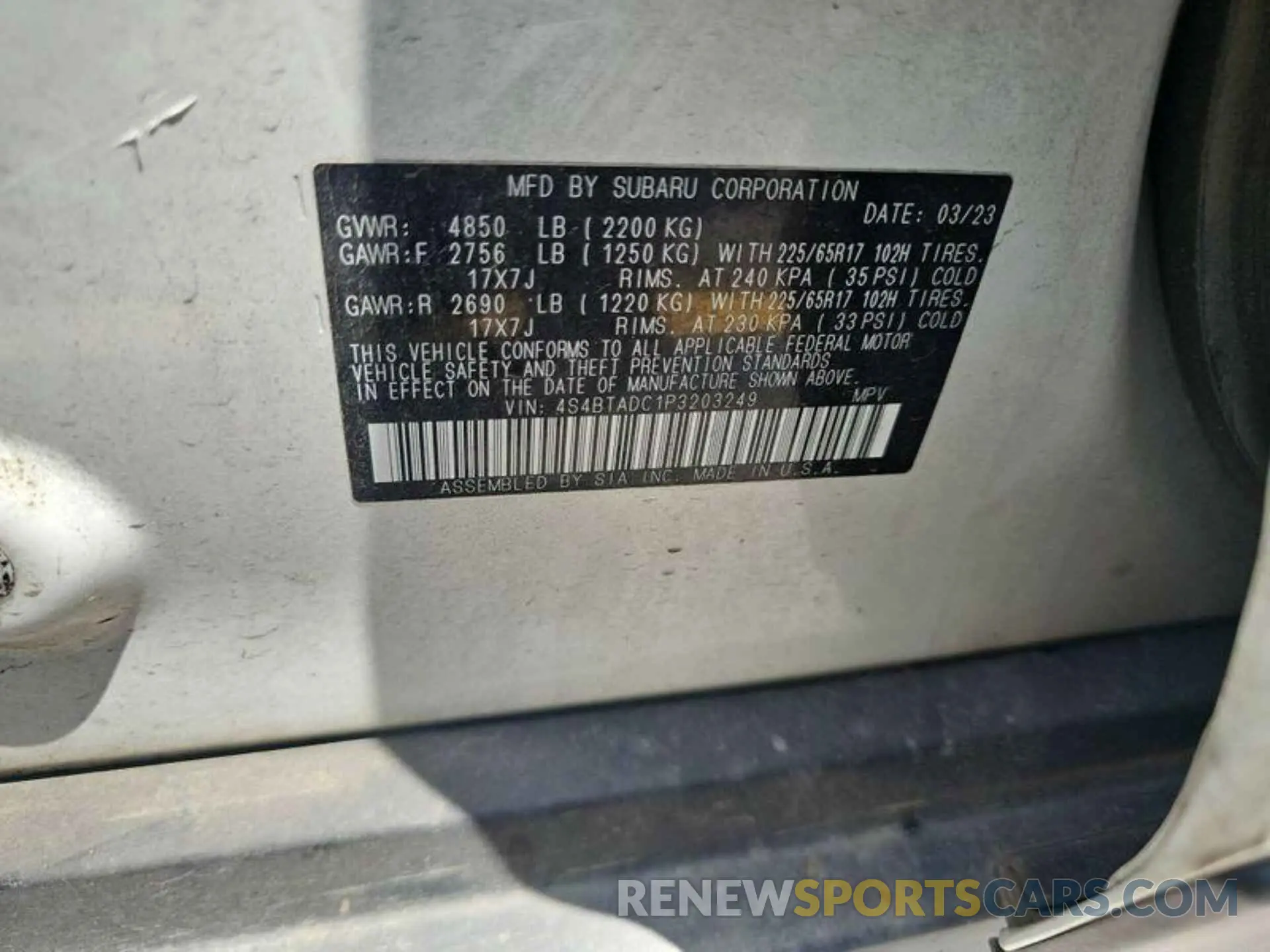 13 Photograph of a damaged car 4S4BTADC1P3203249 SUBARU OUTBACK 2023