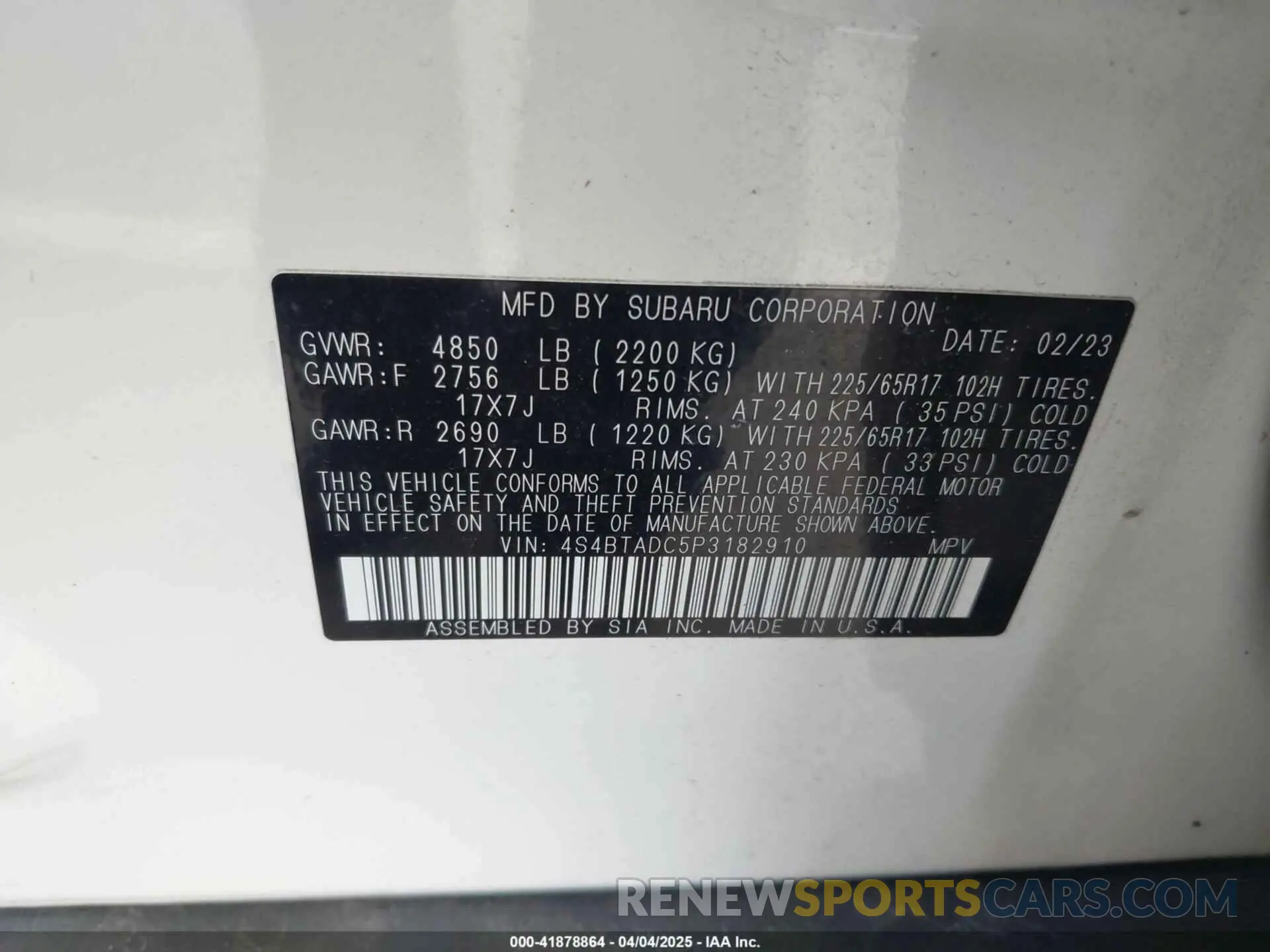 9 Photograph of a damaged car 4S4BTADC5P3182910 SUBARU OUTBACK 2023