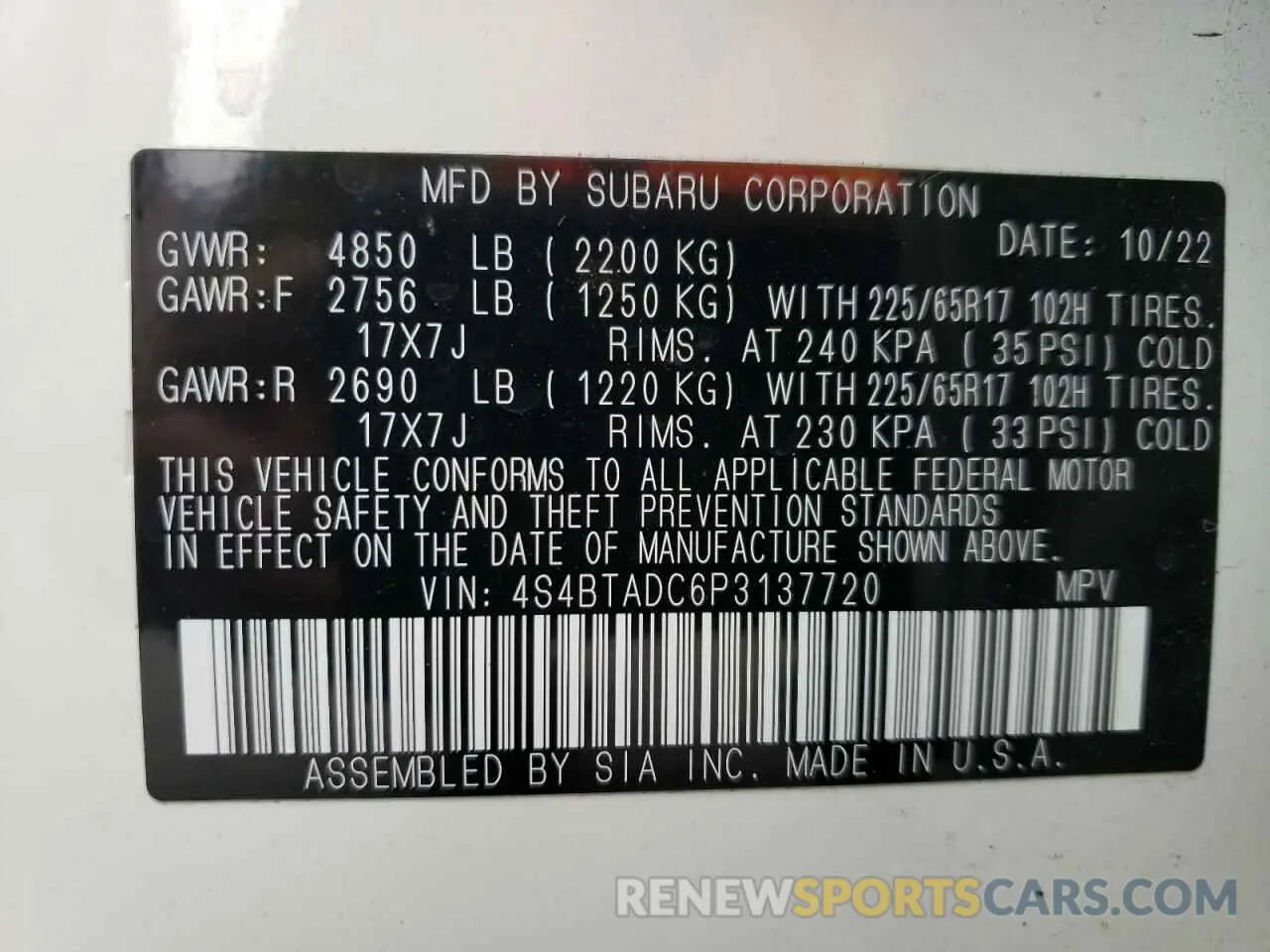 13 Photograph of a damaged car 4S4BTADC6P3137720 SUBARU OUTBACK 2023