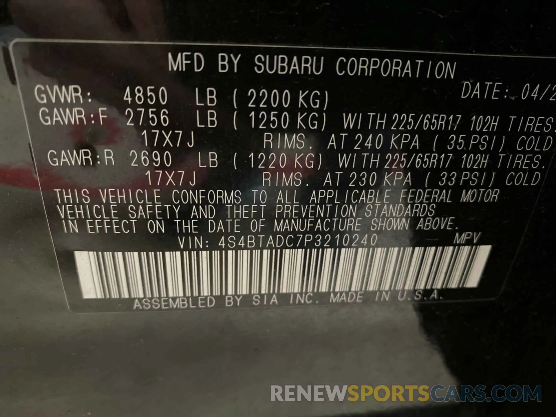 6 Photograph of a damaged car 4S4BTADC7P3210240 SUBARU OUTBACK 2023