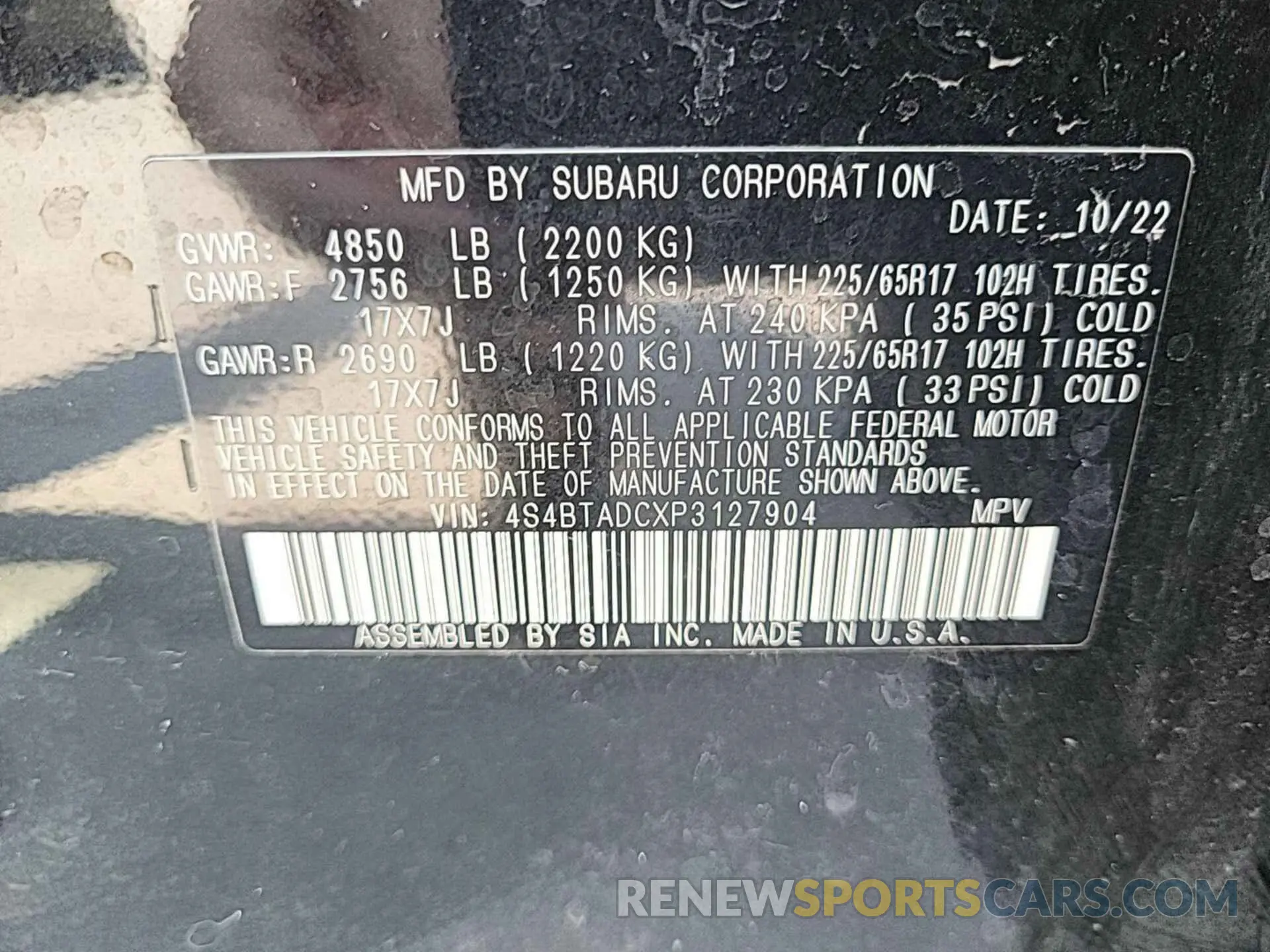 9 Photograph of a damaged car 4S4BTADCXP3127904 SUBARU OUTBACK 2023