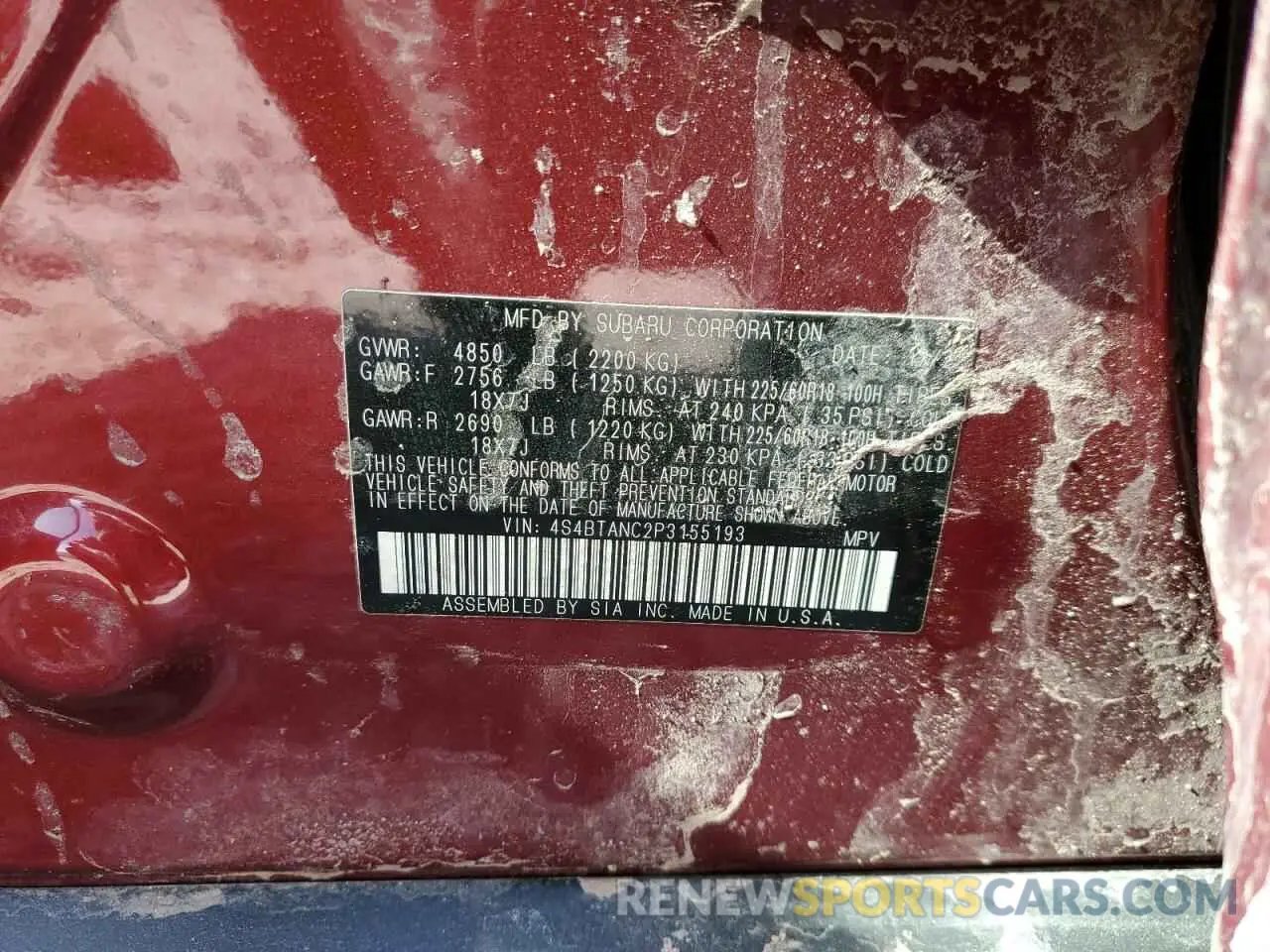 13 Photograph of a damaged car 4S4BTANC2P3155193 SUBARU OUTBACK 2023