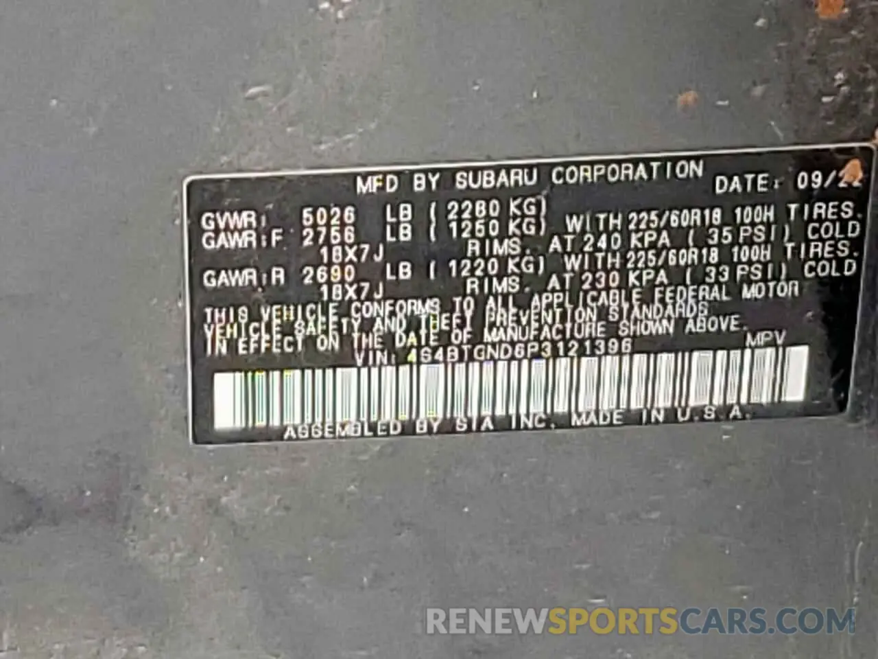 13 Photograph of a damaged car 4S4BTGND6P3121396 SUBARU OUTBACK 2023