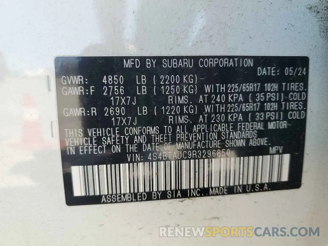 14 Photograph of a damaged car 4S4BTADC9R3296850 SUBARU OUTBACK 2024