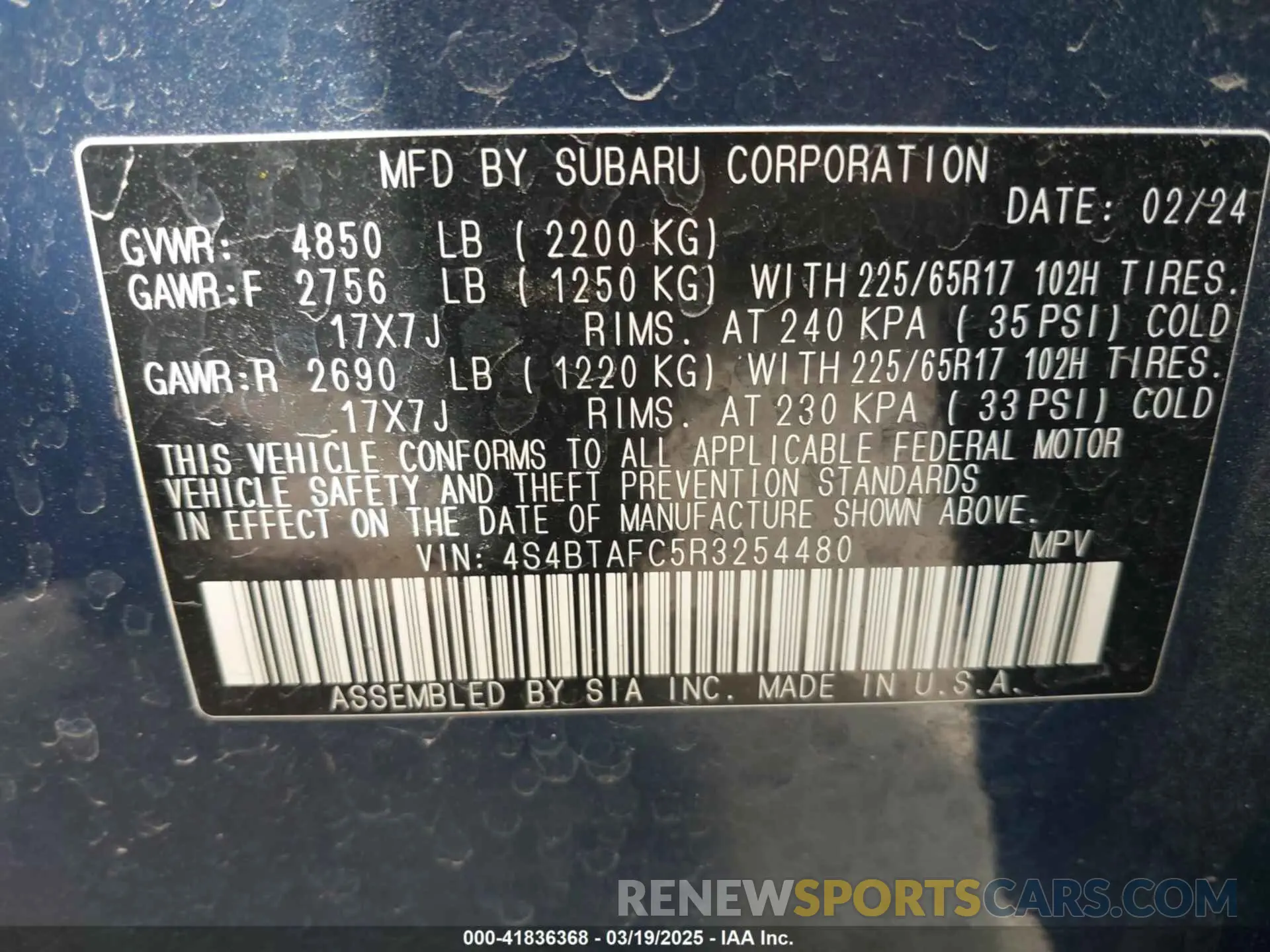 9 Photograph of a damaged car 4S4BTAFC5R3254480 SUBARU OUTBACK 2024