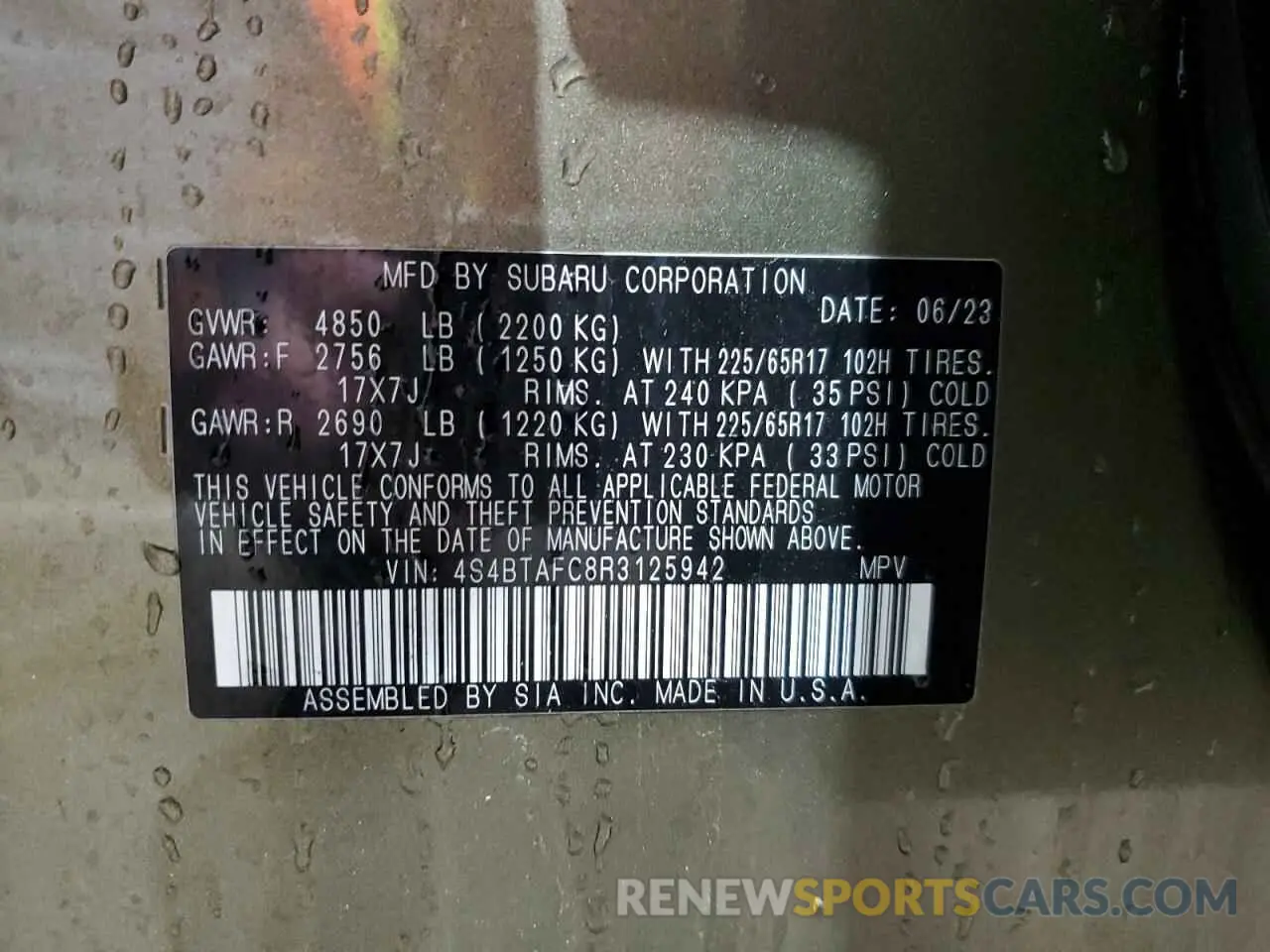 16 Photograph of a damaged car 4S4BTAFC8R3125942 SUBARU OUTBACK 2024
